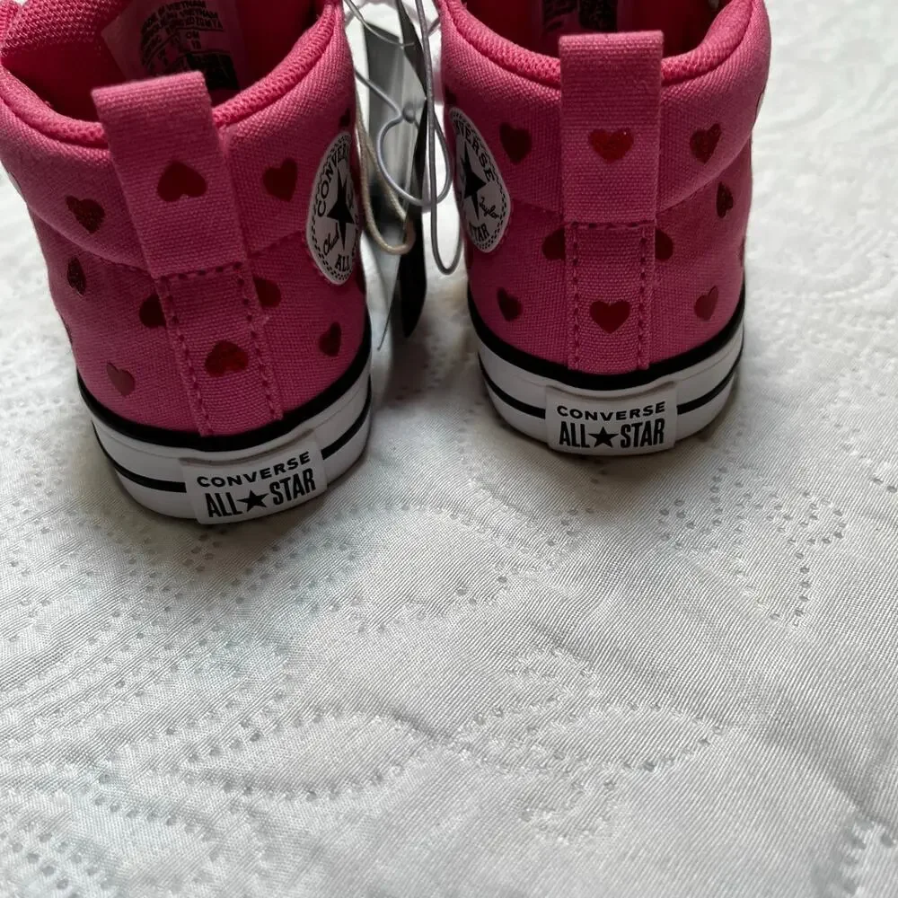 NWT Converse Toddler Street Mid Top Glitter Heart Sneakers Sneakers Size 6